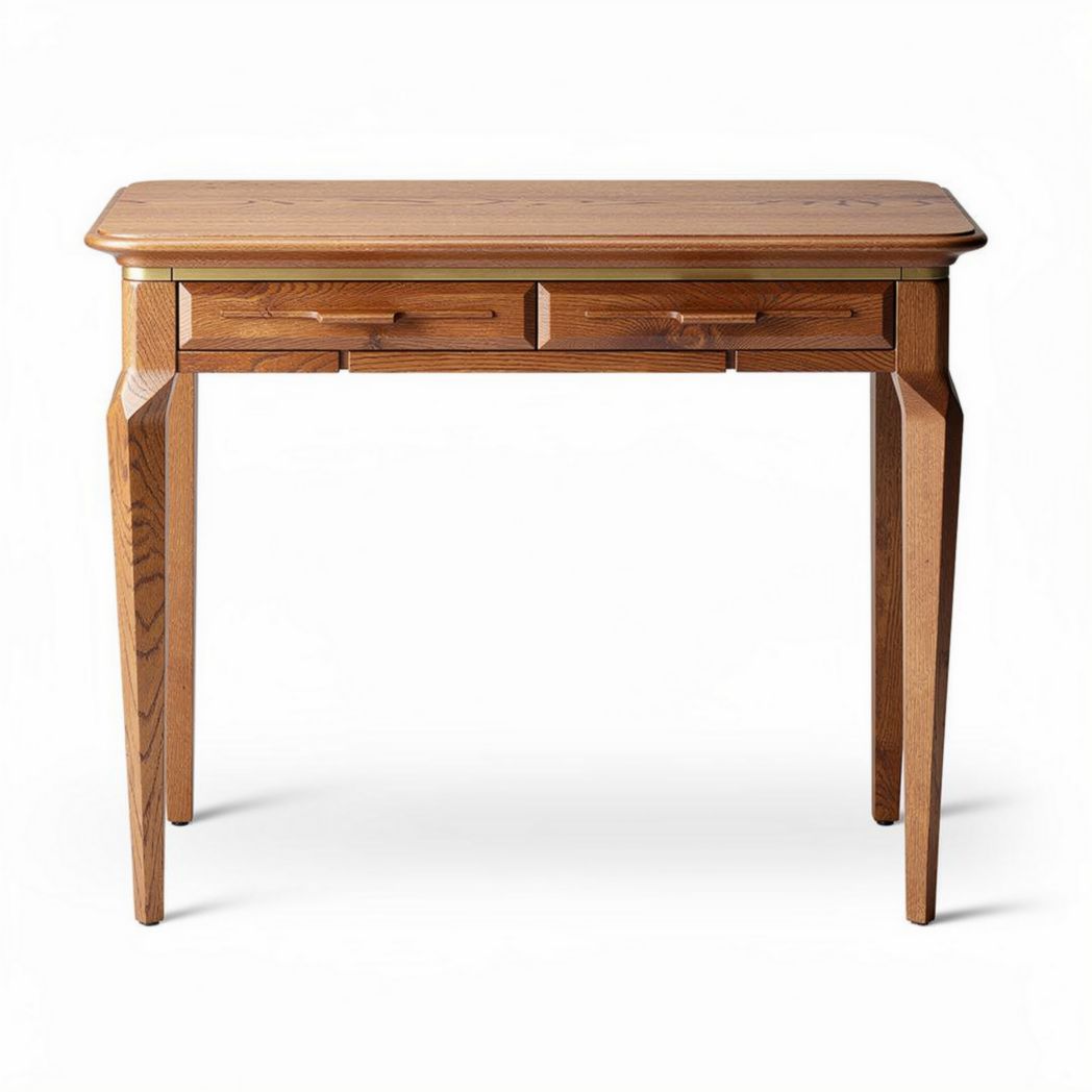 Mesa de madeira com duas gavetas dimensões 120 x 60 x 75cm cor natural